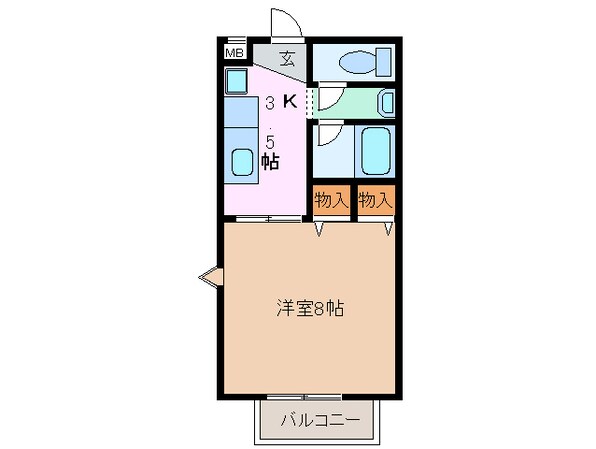 赤堀駅 徒歩5分 2階の物件間取画像